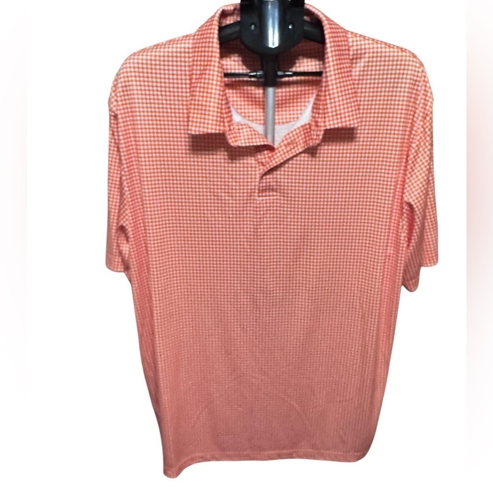 🆕 Pro Tour® orange and white check Polo Shirt with Collar mt 40